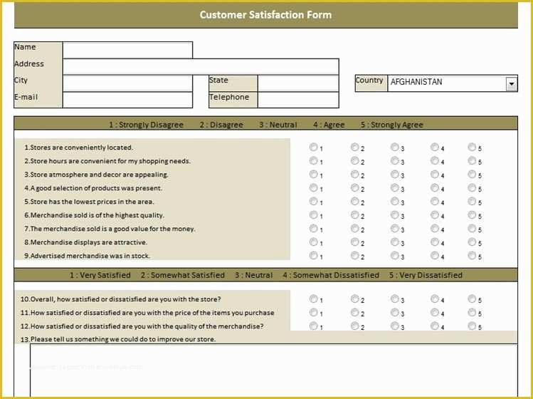 Free Customer Survey Template Of Free Questionnaire and Survey Templates Customer