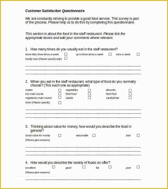 Free Customer Survey Template Of Survey Templates – 27 Free Word Pdf Documents Download