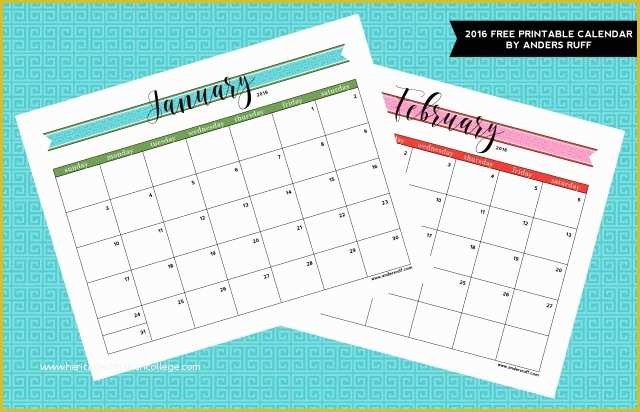 Free Customizable Calendar Template Of Ruff Draft 2016 Free Printable Calendar anders Ruff