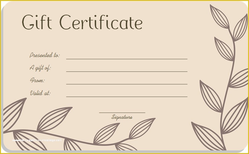 Free Customizable Gift Certificate Template Of Blank Gift Certificate Template Word