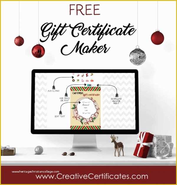 Free Customizable Gift Certificate Template Of Free Christmas Gift Certificate Template