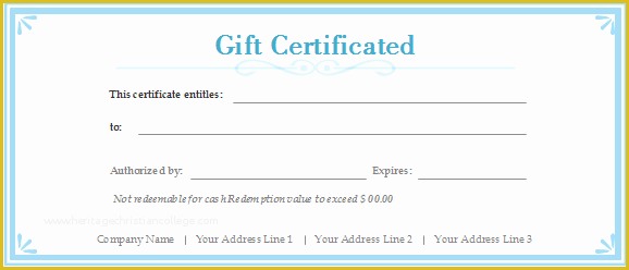 Free Customizable Gift Certificate Template Of Free Gift Certificate Templates Customizable and Printable