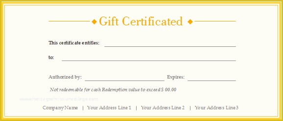 Free Customizable Gift Certificate Template Of Free Gift Certificate Templates Customizable and Printable