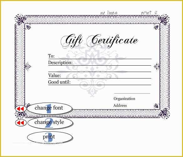Free Customizable Gift Certificate Template Of Gift Certificate Template – 34 Free Word Outlook Pdf