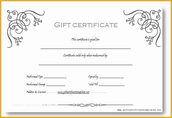 Free Customizable Gift Certificate Template Of Gift Certificate Template Word