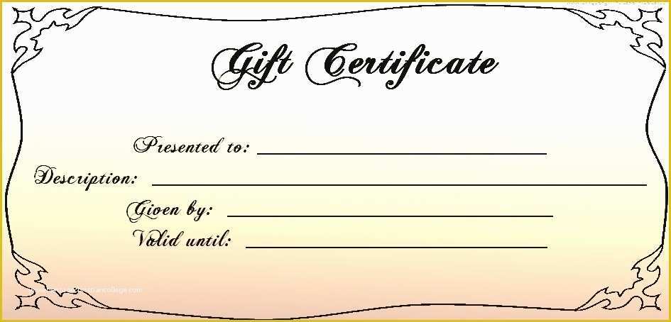 Free Customizable Gift Certificate Template Of Templates for Gift Certificates Free Downloads Intended
