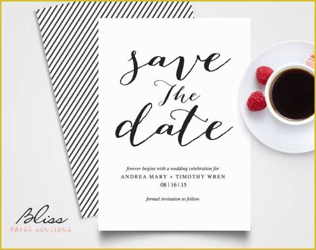 Free Customizable Save the Date Templates Of Black and White Custom Printable Save the Date Save the