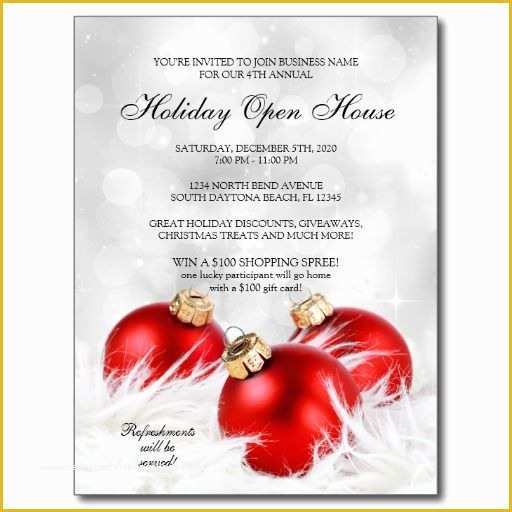 Free Customizable Save the Date Templates Of Elegant Business Holiday Open House Invitation