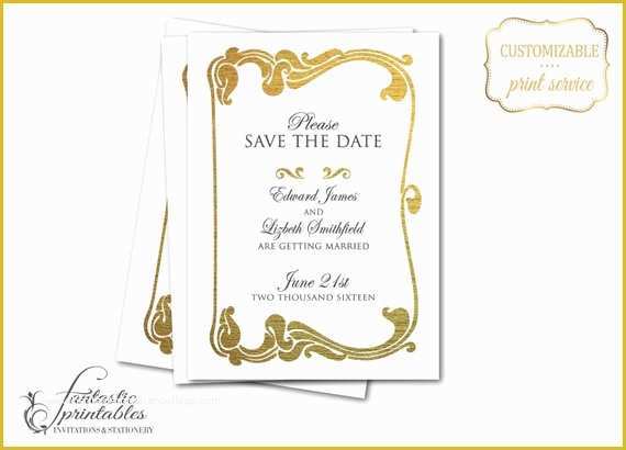 Free Customizable Save the Date Templates Of Gold Save the Date Template Customizable Wedding Save the Date