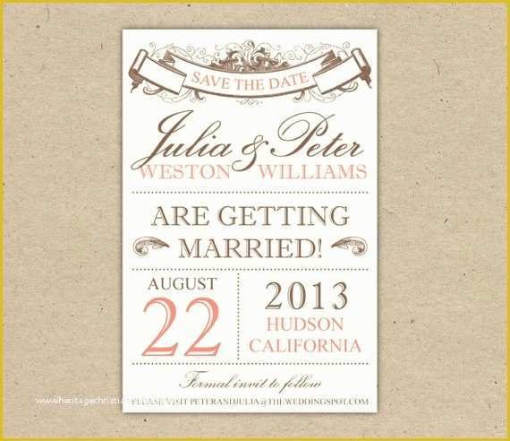 Free Customizable Save the Date Templates Of Items Similar to Save the Date Custom Printable