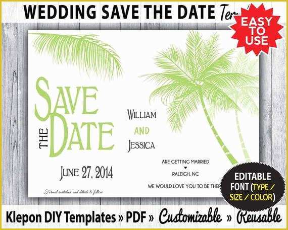 Free Customizable Save the Date Templates Of Items Similar to Save the Date Wedding Card Palm Tree