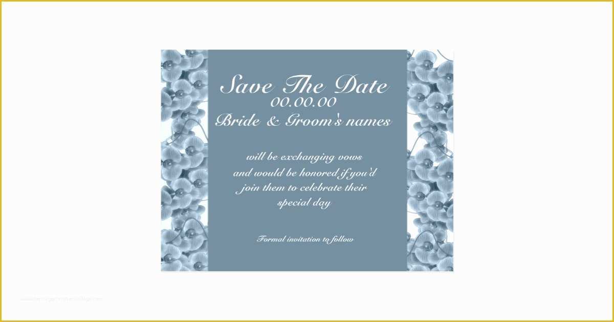 Free Customizable Save the Date Templates Of Save the Date Blue orchid Customizable Template Postcard