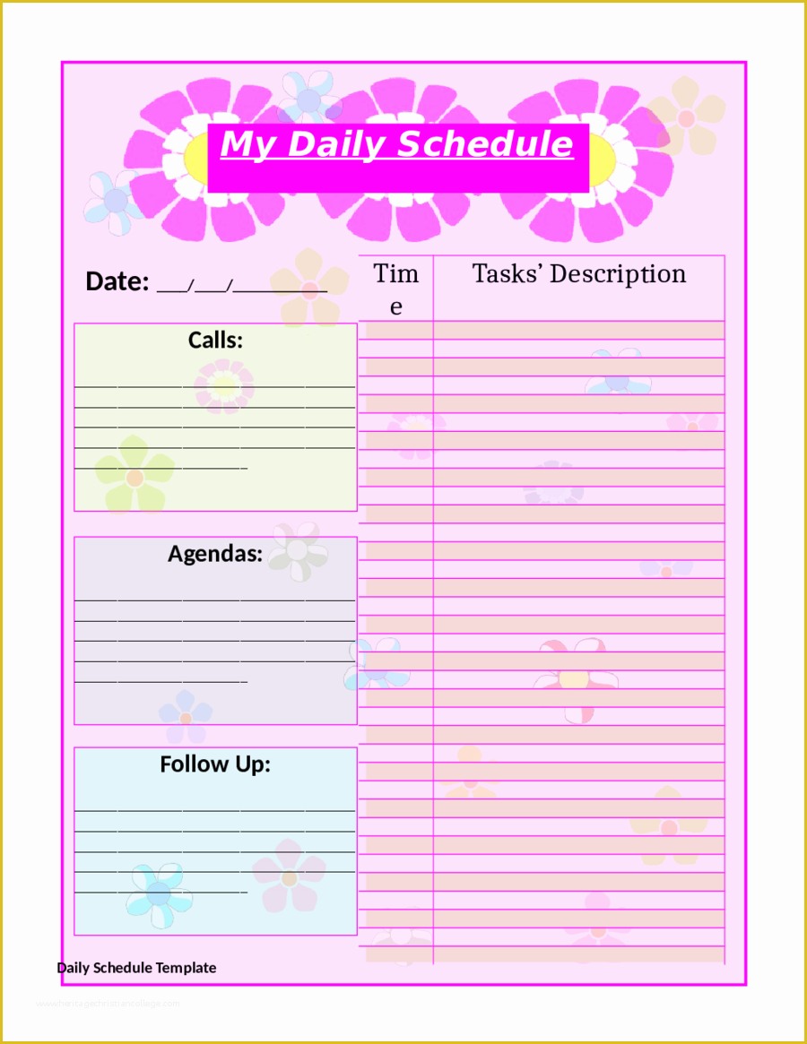 Free Cute Templates Of 10 Free Printable Daily Planner Templates