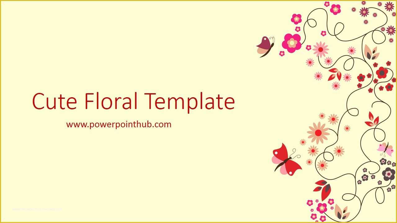 Free Cute Templates Of Free Powerpoint Template Cute Floral Template