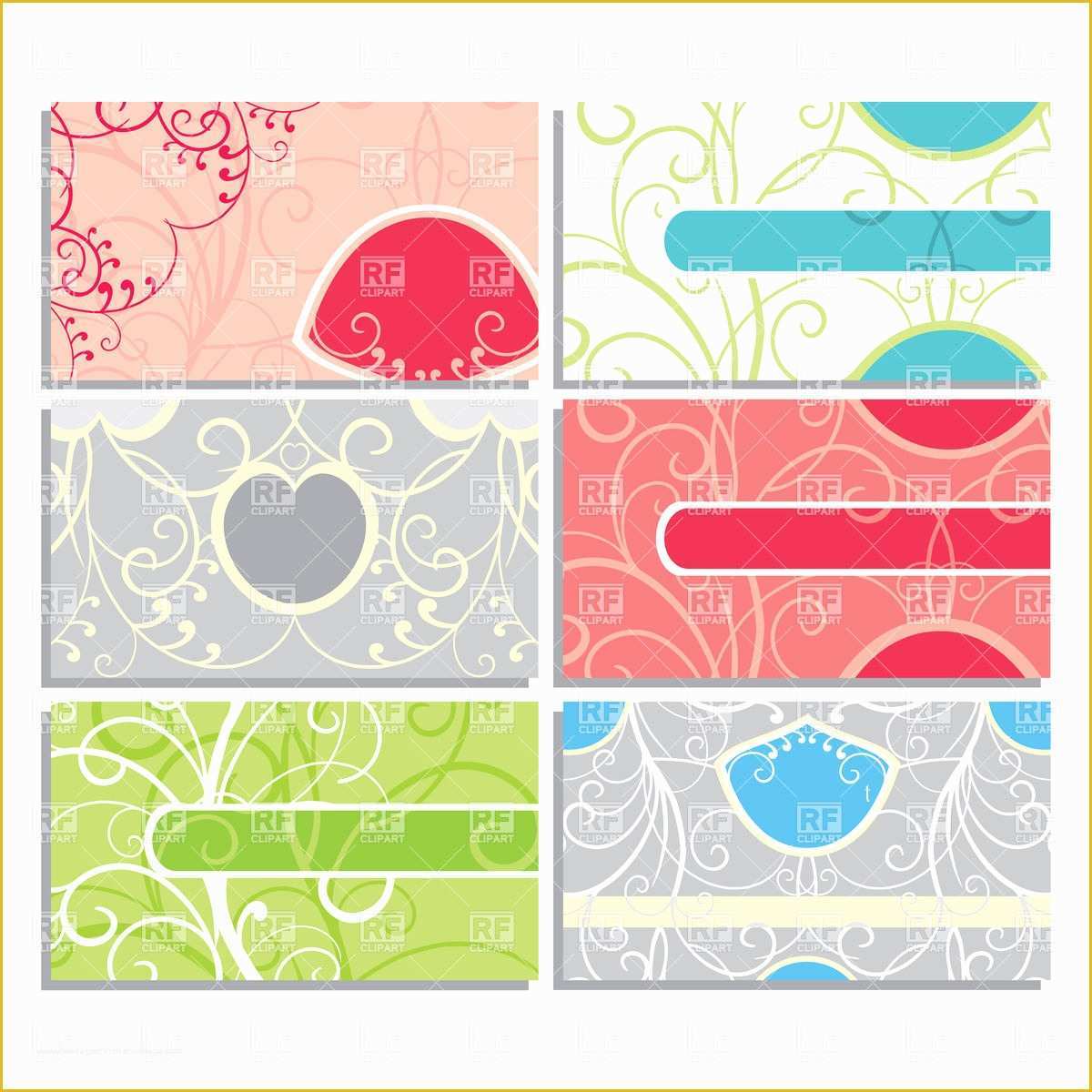 Free Cute Templates Of Set Of Cute ornate Business Cards Royalty Free Vector
