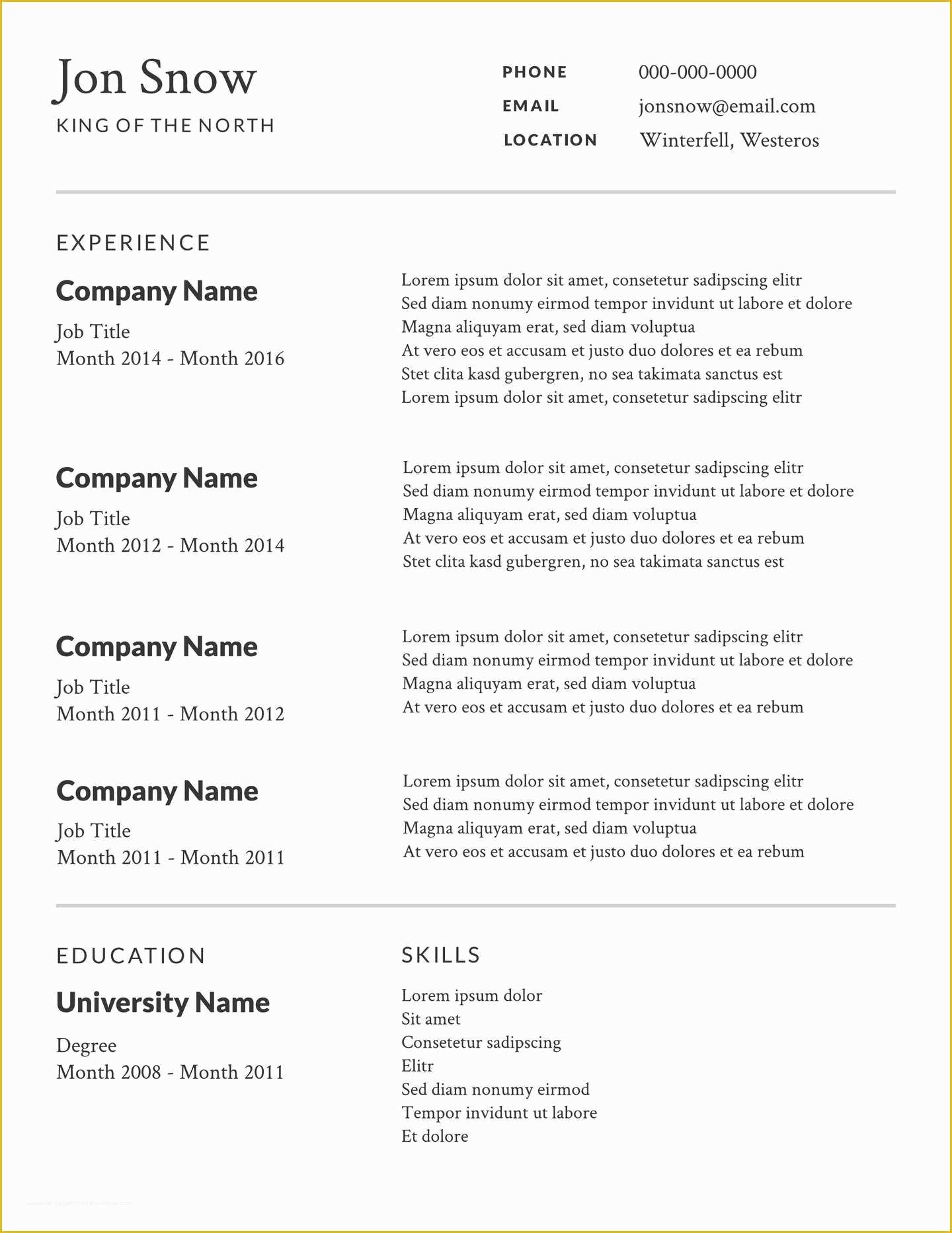 Free Cv Template Of 2 Free Resume Templates & Examples Lucidpress