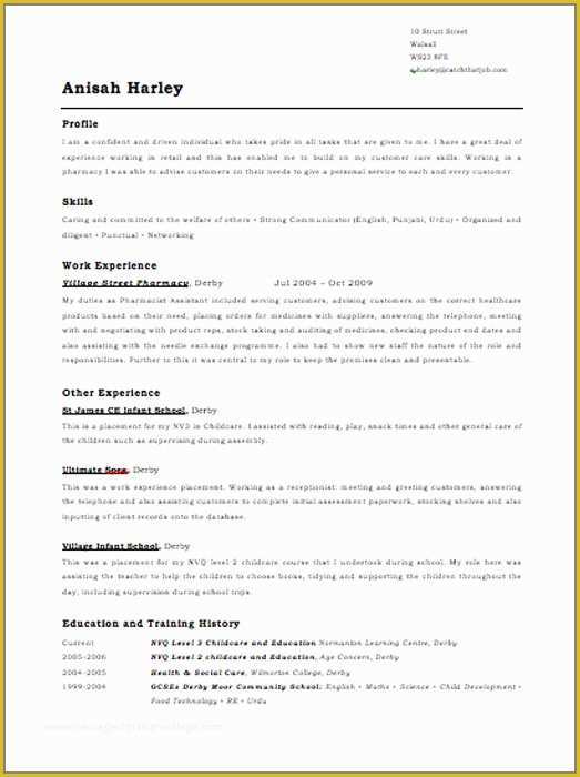 Free Cv Template Of Cv Templates