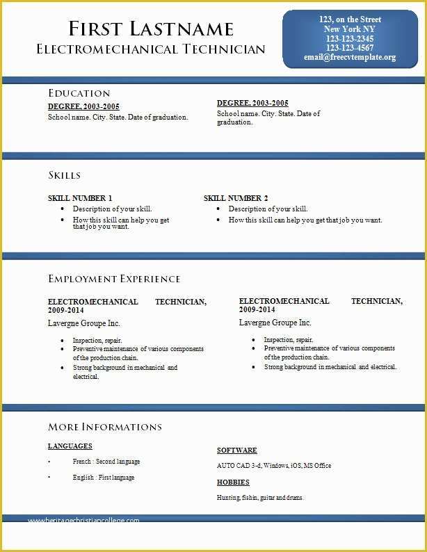 Free Cv Template Of Free Cv Resume Templates 170 to 176 – Free Cv Template