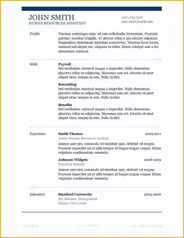 Free Cv Template Word Of 7 Free Resume Templates Job Career