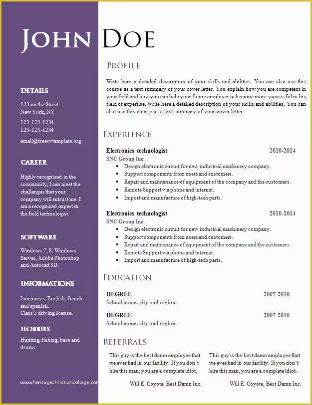 Free Cv Template Word Of Free Creative Resume Cv Template 547 to 553 – Free Cv