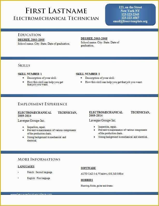 Free Cv Template Word Of Free Cv Resume Templates 170 to 176 – Free Cv Template