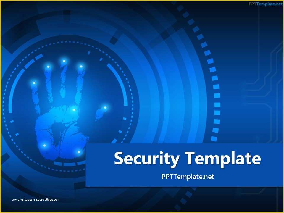 Free Cyber Powerpoint Template Of Free Security Palm Print Ppt Template