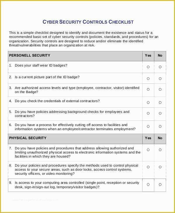 Free Cyber Security Policy Template Of 41 Checklist Templates