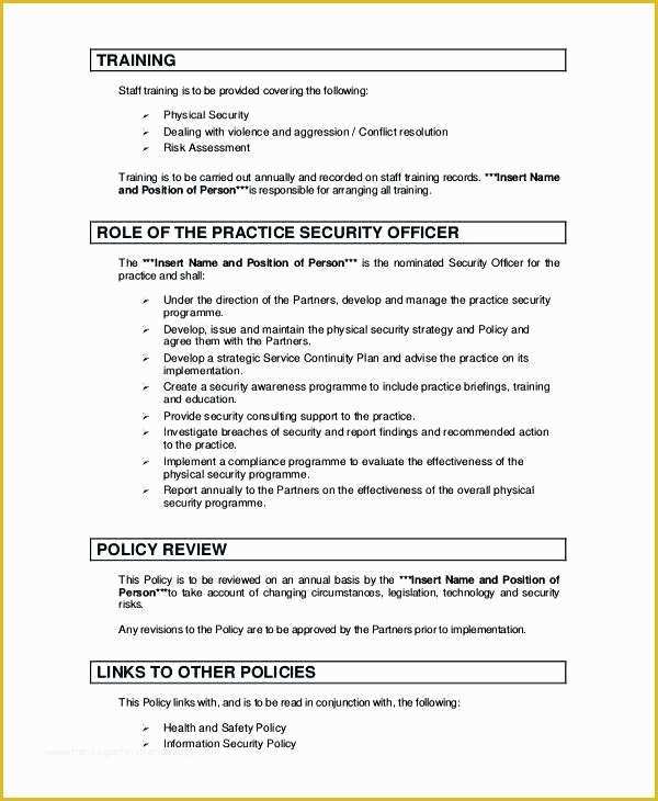 Free Cyber Security Policy Template Of Policy Document Template Example