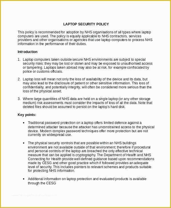 Free Cyber Security Policy Template Of Policy Document Template Example Pany Policy Document