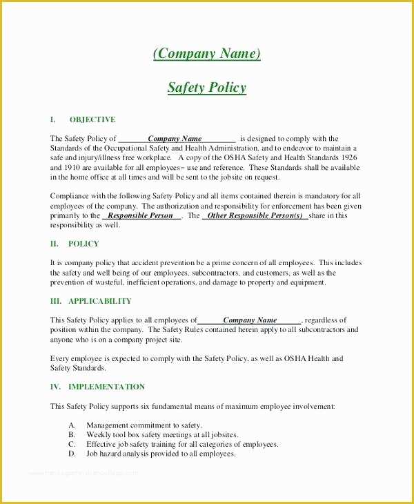 Free Cyber Security Policy Template Of Policy Document Template Example Pany Policy Document