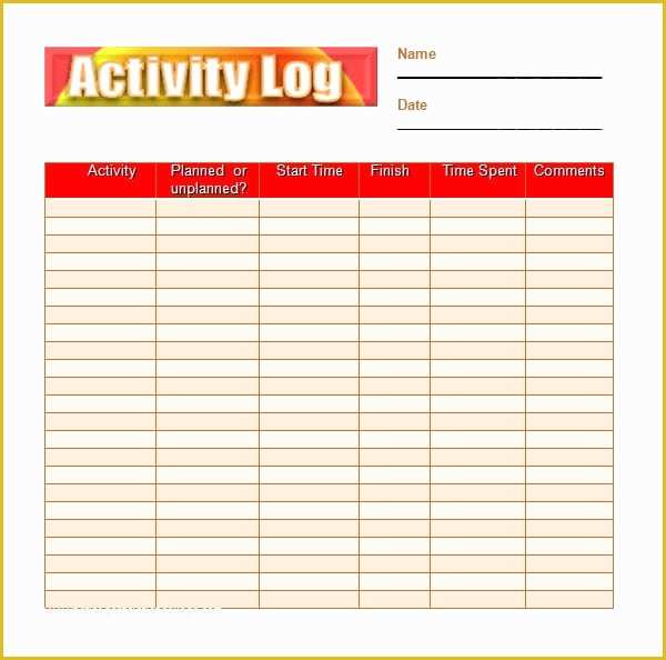 Free Daily Activity Log Template Of 10 Daily Activity Log Templates Word Excel Pdf formats