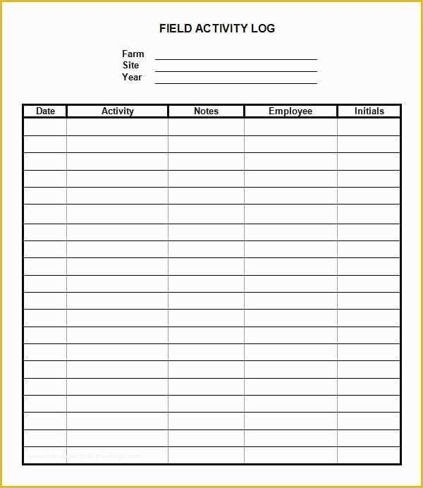 Free Daily Activity Log Template Of 10 Daily Activity Log Templates Word Excel Pdf formats