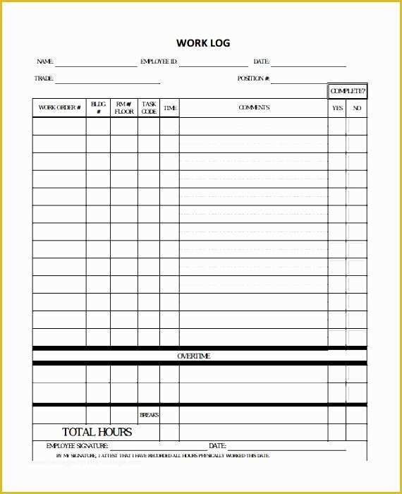 Free Daily Activity Log Template Of 4 Printable Daily Activity Log Template