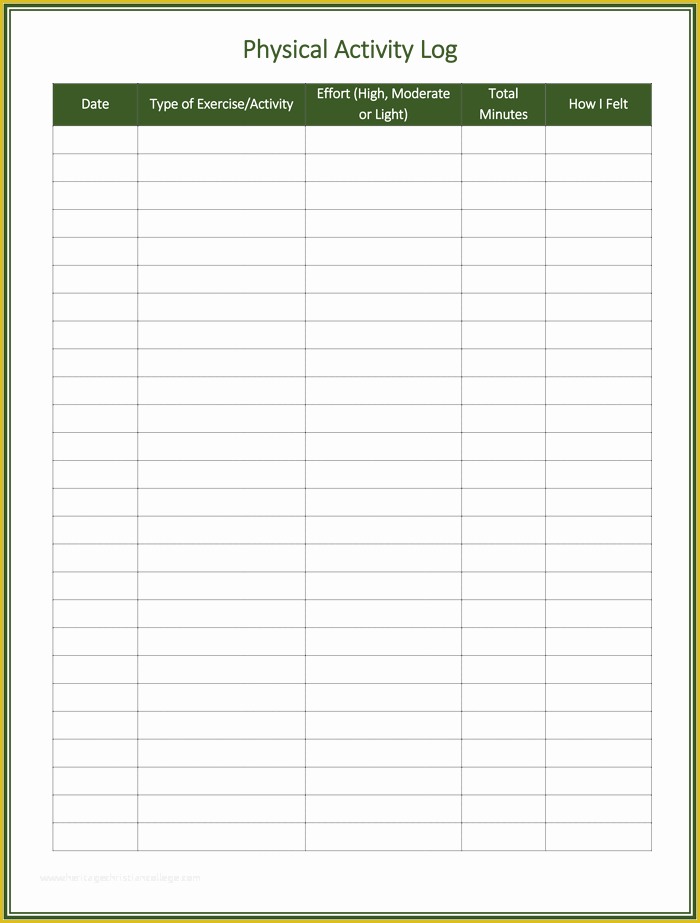 Free Daily Activity Log Template Of 5 Activity Log Templates to Keep Track Your Activity Logs
