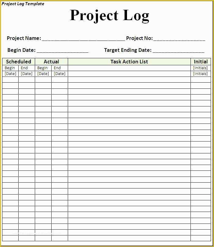 Free Daily Activity Log Template Of 7 Free Project Log Templates Excel Pdf formats