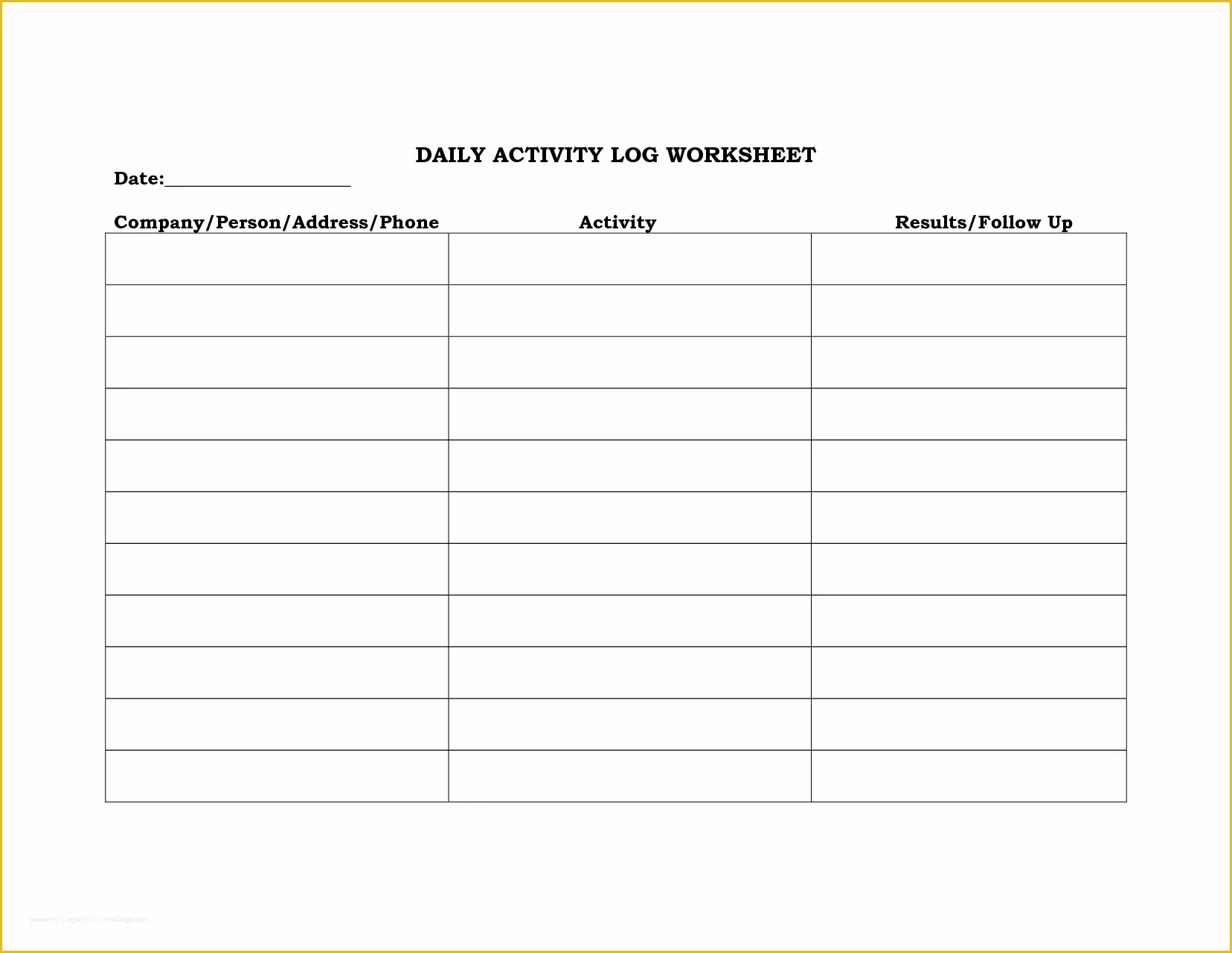 Free Daily Activity Log Template Of 8 Daily Activity Log Template