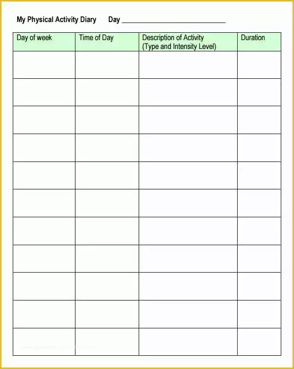 Free Daily Activity Log Template Of Activity Log Template – 12 Free Word Excel Pdf