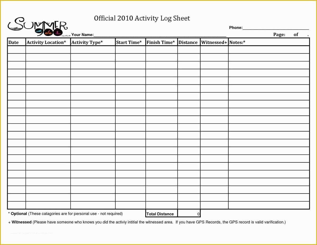 Free Daily Activity Log Template Of Daily Activity Log Template Excel Report Free