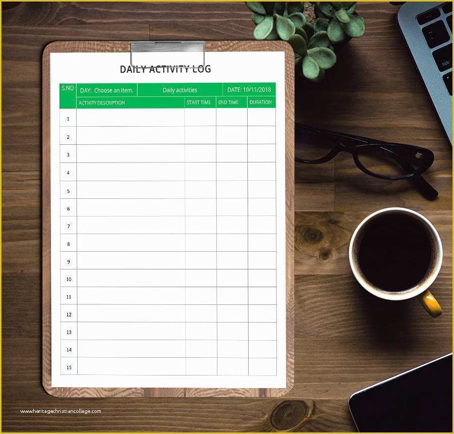 Free Daily Activity Log Template Of Free Daily Report Templates