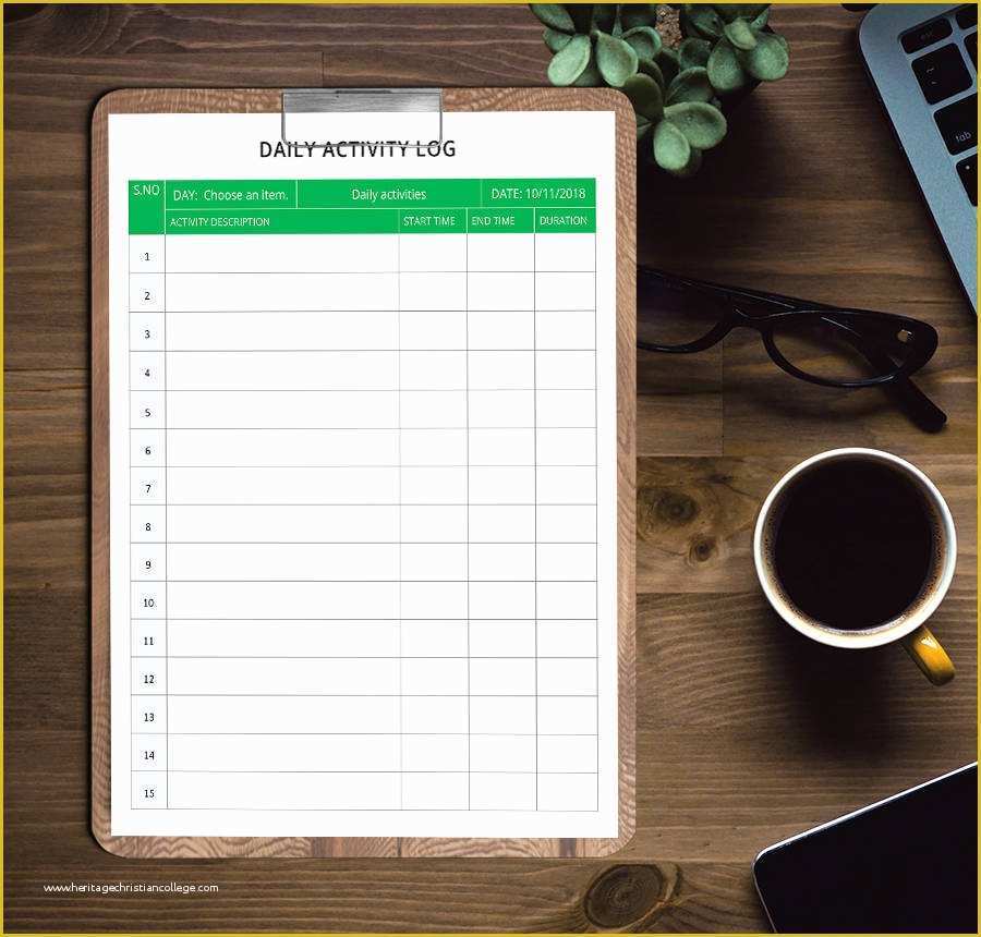Free Daily Activity Log Template Of Free Daily Report Templates