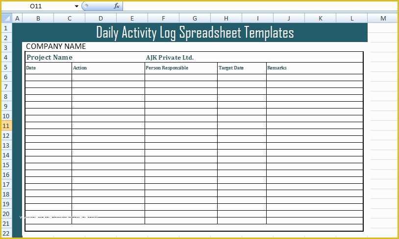 Free Daily Activity Log Template Of Get Daily Activity Log Spreadsheet Templates Free Excel