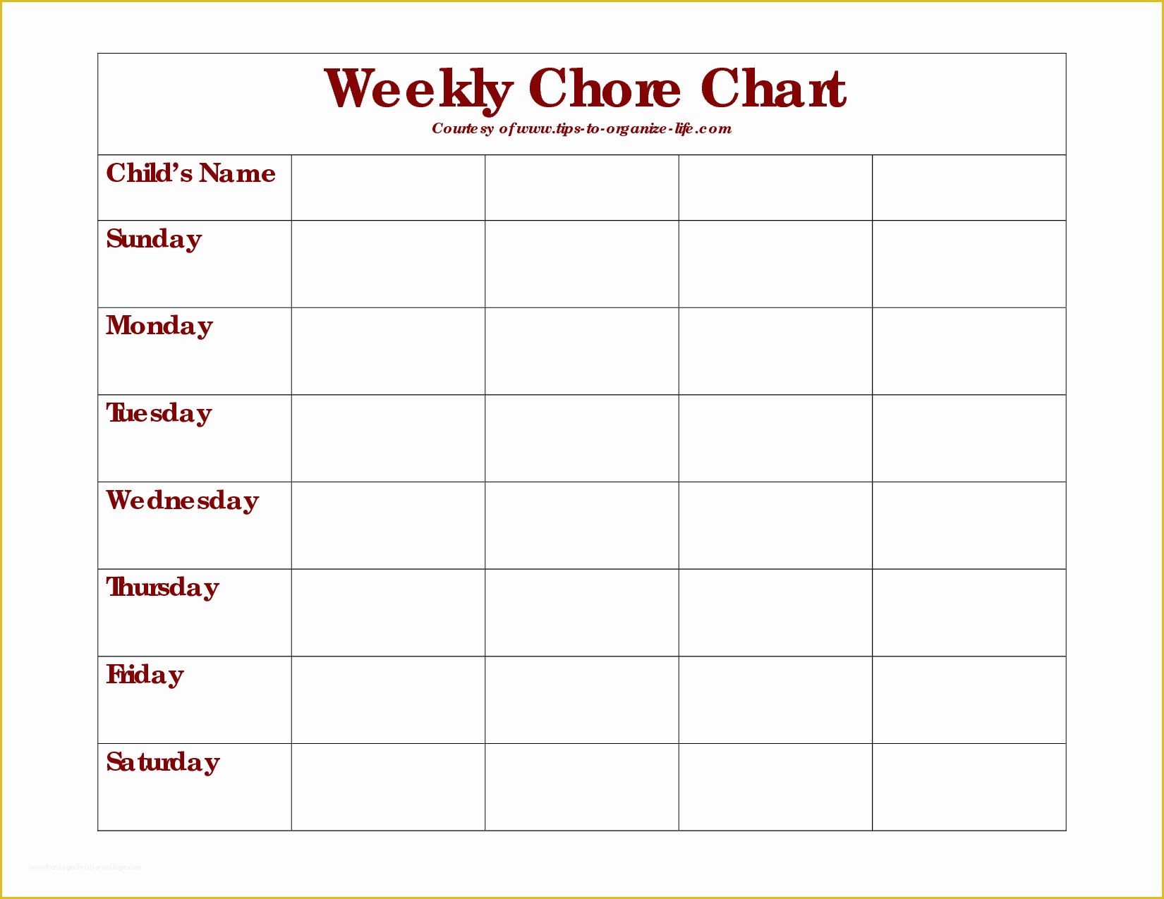 Free Daily Chore Chart Template Of 10 Best Of Printable Daily Chore Schedule
