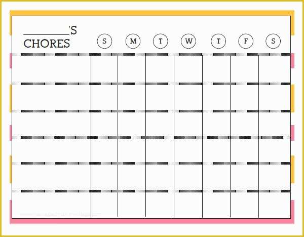 Free Daily Chore Chart Template Of 10 Sample Chore Chart Templates