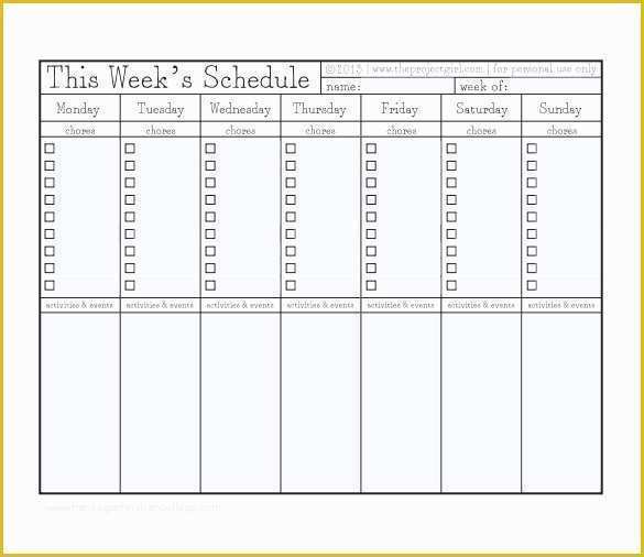 Free Daily Chore Chart Template Of 10 Sample Chore Chart Templates