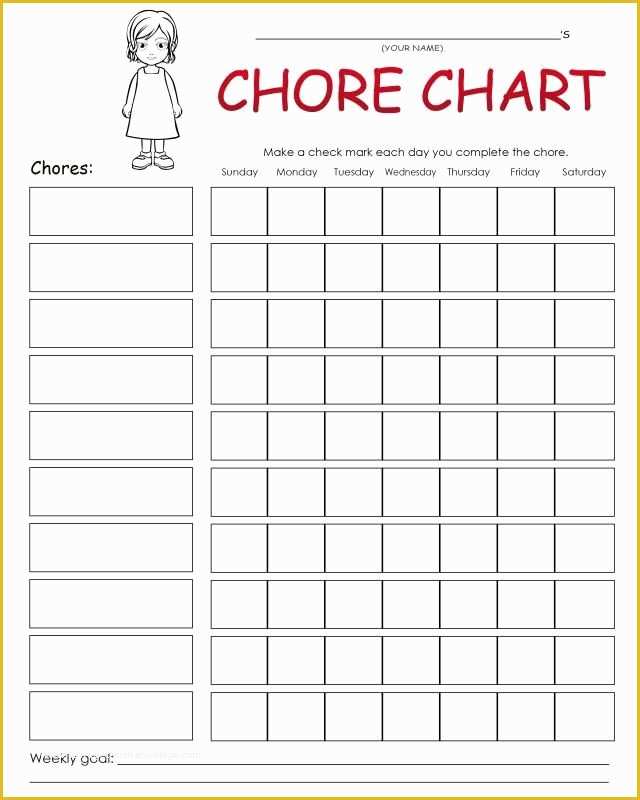 Free Daily Chore Chart Template Of 17 Best Images About Weekly Charts On Pinterest