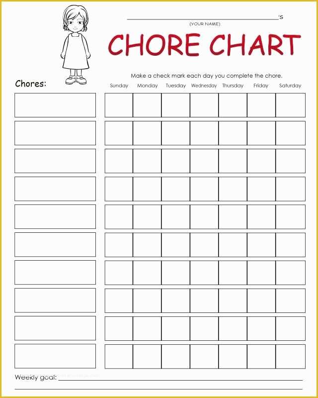 Free Daily Chore Chart Template Of 17 Best Images About Weekly Charts On Pinterest