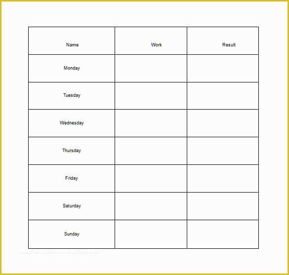 Free Daily Chore Chart Template Of 30 Weekly Chore Chart Templates Doc Excel