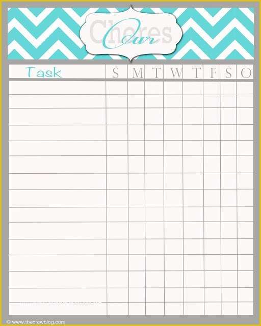 Free Daily Chore Chart Template Of 5 Best Of Blank Printable Chore Charts Adult