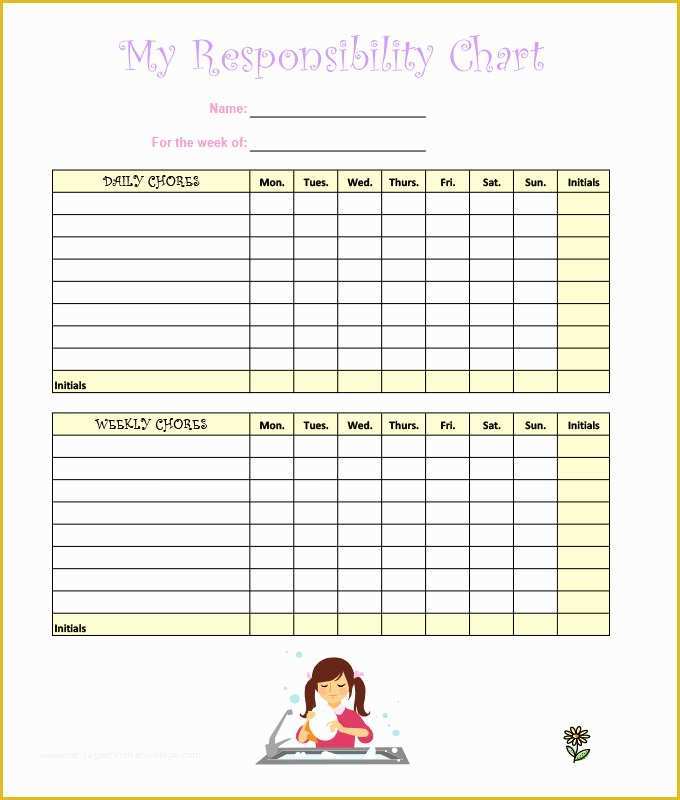 Free Daily Chore Chart Template Of 7 Kids Chore Chart Templates Free Word Excel Pdf