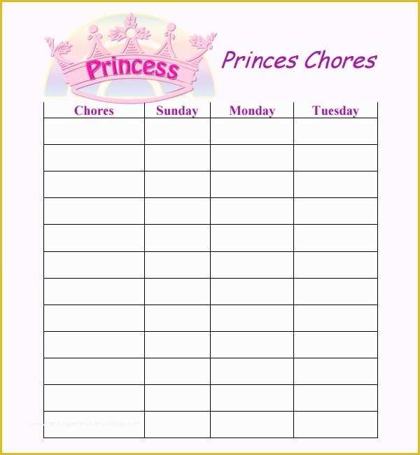Free Daily Chore Chart Template Of 8 Chore List Templates